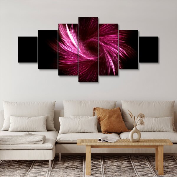 Obraz - růžová abstrakce (210x100 cm)