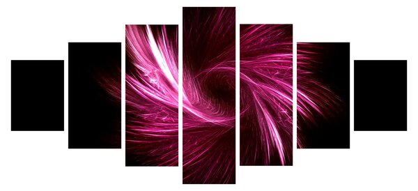 Obraz - růžová abstrakce (210x100 cm)