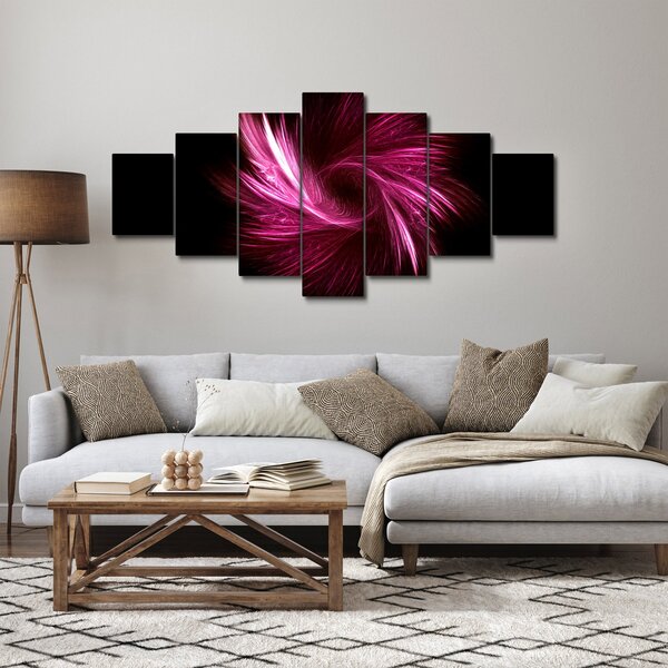 Obraz - růžová abstrakce (210x100 cm)