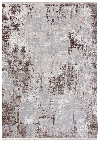 Makro Abra Kusový koberec SAHARA K946D Abstraktní světle šedý béžový Rozměr: 80x150 cm