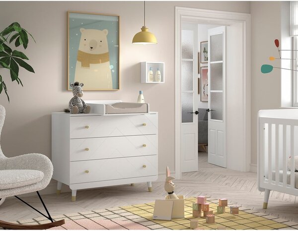 Bílá dětská komoda s přebalovacím pultem 100x100x74 cm Billy – Vipack