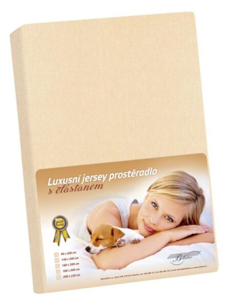 Bellatex Jersey prostěradlo s elastanem béžové - 90x200 cm