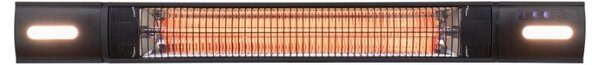 Nástěnný terasový infrazářič s LED osvětlením, 2500 W, černý