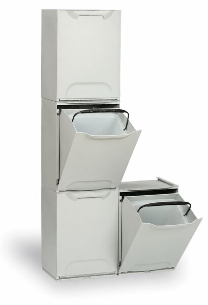 Sada 4 plastových košů na tříděný odpad, 20 L, 340 x 290 x 470 mm