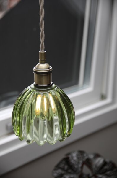 Markslöjd 109138 - Lustr na lanku GOTA 1xE14/40W/230V kouřová zelená/mosaz