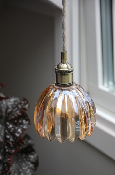Markslöjd 109137 - Lustr na lanku GOTA 1xE14/40W/230V kouřová béžová/mosaz