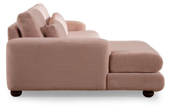 Rohová sedačka Riverolla (L) (růžová). Akce -25%