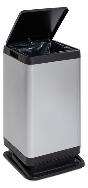 Nášlapný plastový odpadkový koš ve stříbrné barvě 80 l Tokyo – DEA HOME