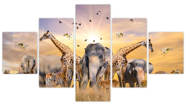 Obraz - Africká zvířata (125x70 cm)