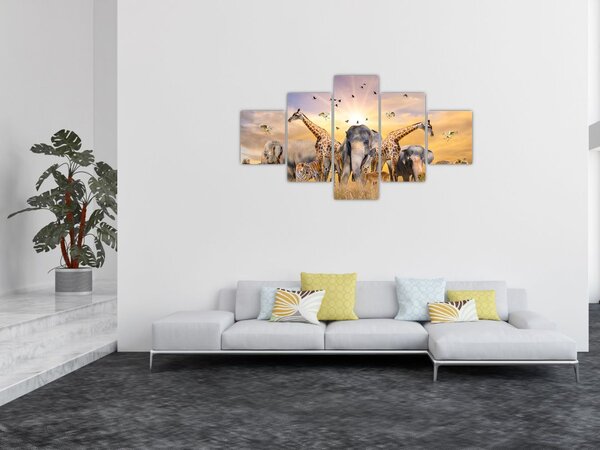 Obraz - Africká zvířata (125x70 cm)