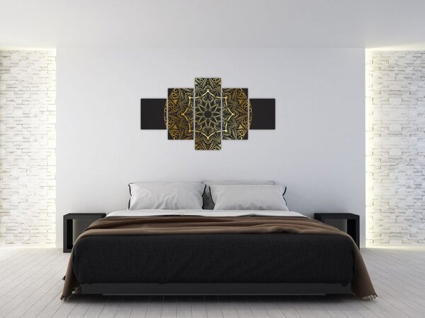 Obraz zlaté abstrakce (125x70 cm)