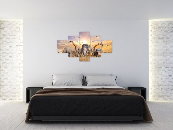 Obraz - Africká zvířata (125x70 cm)