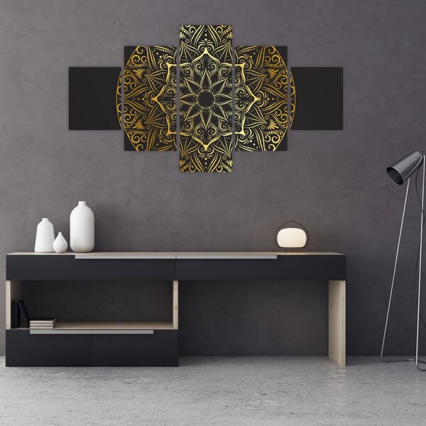 Obraz zlaté abstrakce (125x70 cm)