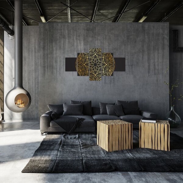 Obraz zlaté abstrakce (125x70 cm)