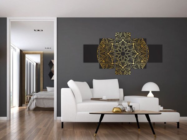 Obraz zlaté abstrakce (125x70 cm)