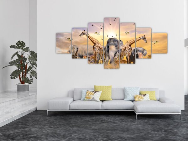 Obraz - Africká zvířata (210x100 cm)