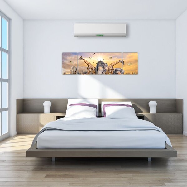 Obraz - Africká zvířata (170x50 cm)
