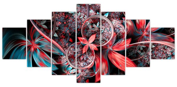 Abstraktní obraz exotických květů (210x100 cm)