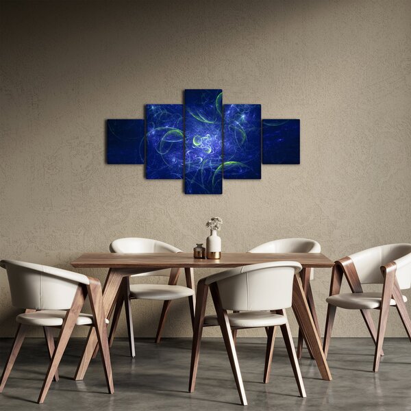 Obraz - modrá abstrakce (125x70 cm)