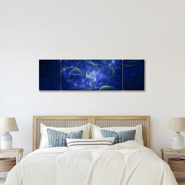 Obraz - modrá abstrakce (170x50 cm)