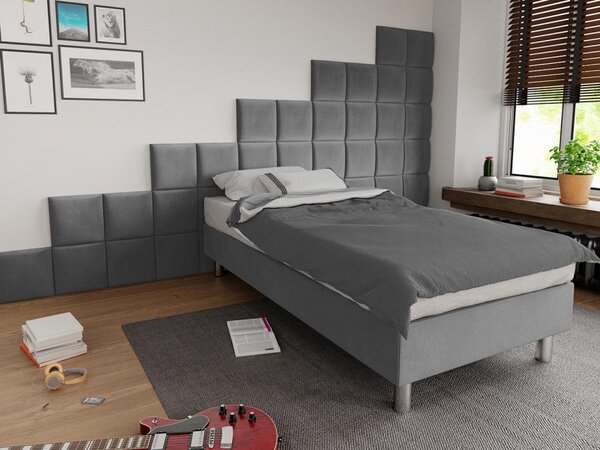 Čalouněná jednolůžkova postel Estelle-Baza, Potah: ekokůže Soft 017 (bílá), Rozměr postele: 90x200 Mirjan24 5903211020957