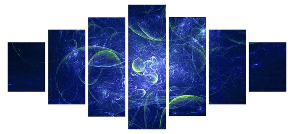 Obraz - modrá abstrakce (210x100 cm)