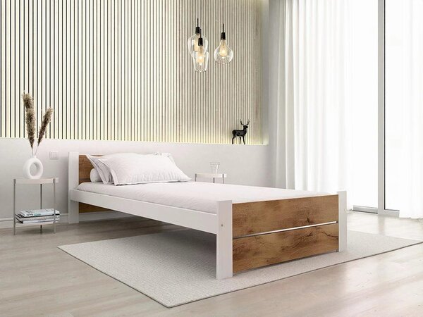 Postel IKAROS DOUBLE 80 x 200 cm, bílá/dub artisan