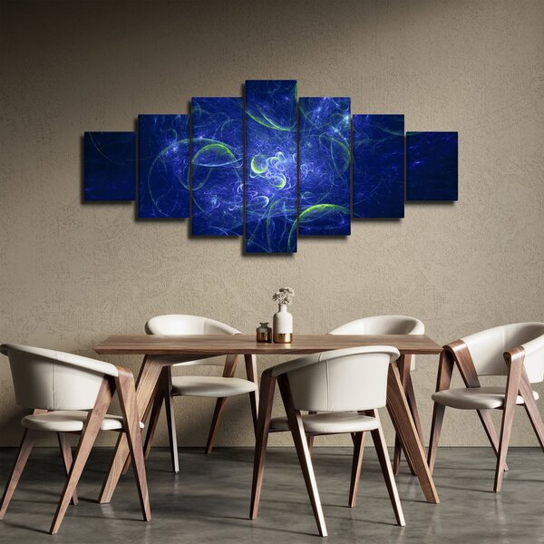 Obraz - modrá abstrakce (210x100 cm)