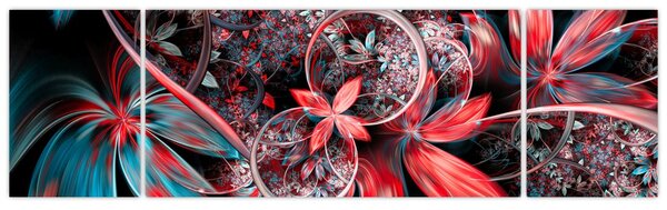 Abstraktní obraz exotických květů (170x50 cm)