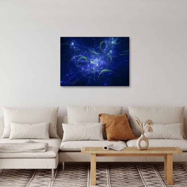 Obraz - modrá abstrakce (70x50 cm)