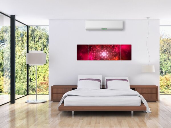 Obraz červené abstrakce (170x50 cm)