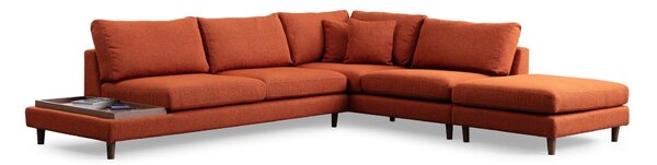 Rohová sedačka Tuleppo (oranžová + ořech). Akce -25%