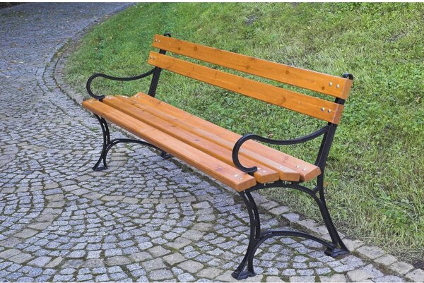 Dřevěná zahradní lavice v přírodní barvě – Rojaplast