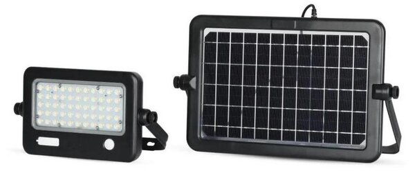 LED Stmívatelný solární reflektor se senzorem LED/10W/3,7V 4000K IP65 + USB port