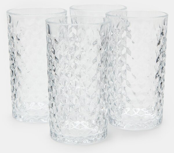 Sinsay - Sada sklenic s reliéfním vzorem 4 pack - clear
