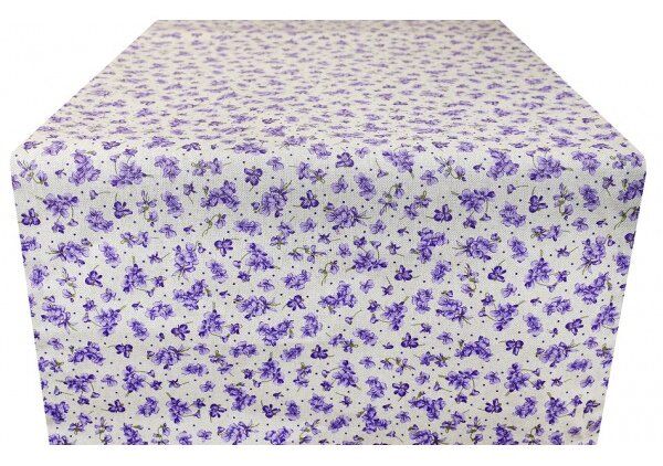 Běhoun na stůl fialové květy 50x150 cm Made in Italy Fialová 50x150 cm