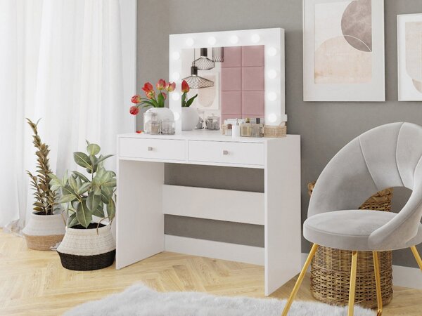 Toaletní stolek s osvětlením Kiang, Barva: bílá molet 5903211034626