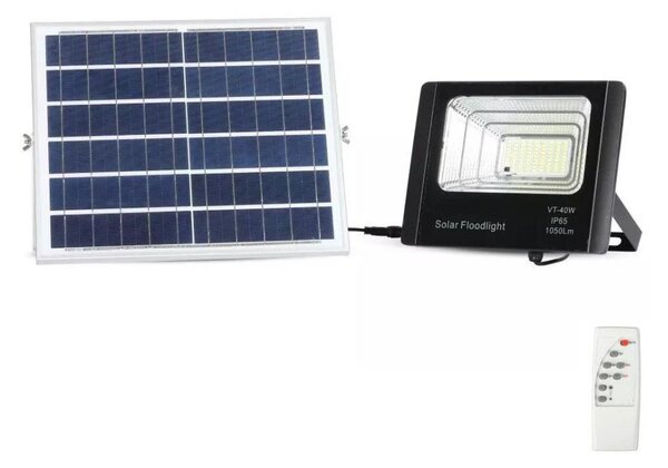 LED Stmívatelný solární reflektor LED/16W/3,2V 4000K IP65 + dálkové ovládání