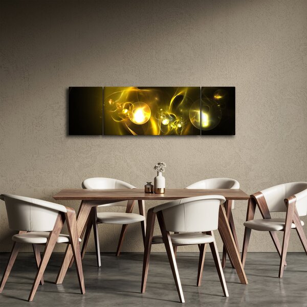Abstraktní obraz žlutých koulí (170x50 cm)