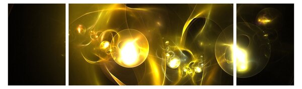 Abstraktní obraz žlutých koulí (170x50 cm)