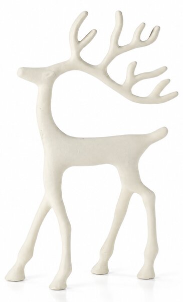Dekorace Sob z hliníku 200 × 60 × 310 mm, bílá