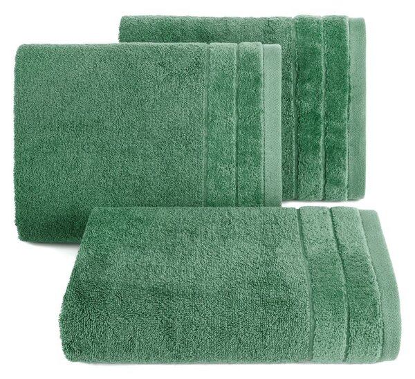 Klasický zelený ručník DAMLA s jemným pásem 30x50 cm Rozměr: 30 x 50 cm