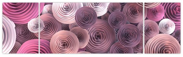 Abstraktní obraz květů růží (170x50 cm)