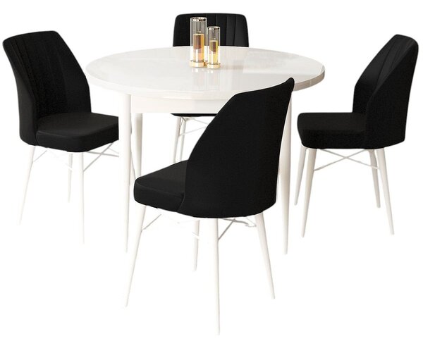 Jídelní set Roxie (bílá + černá) (pro 4 osoby)