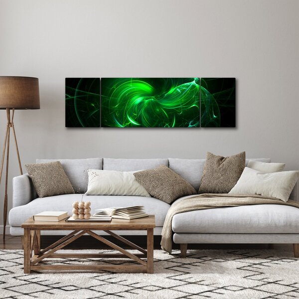 Obraz - zelená abstrakce (170x50 cm)