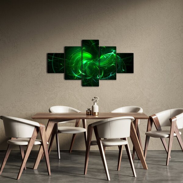 Obraz - zelená abstrakce (125x70 cm)