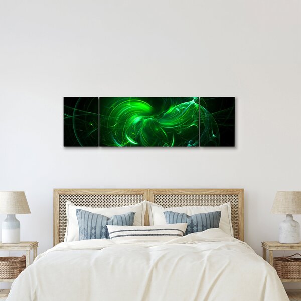 Obraz - zelená abstrakce (170x50 cm)