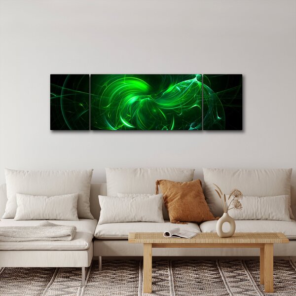Obraz - zelená abstrakce (170x50 cm)