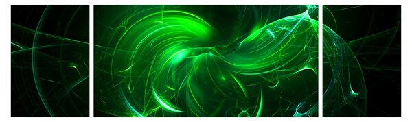 Obraz - zelená abstrakce (170x50 cm)