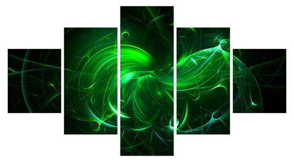 Obraz - zelená abstrakce (125x70 cm)